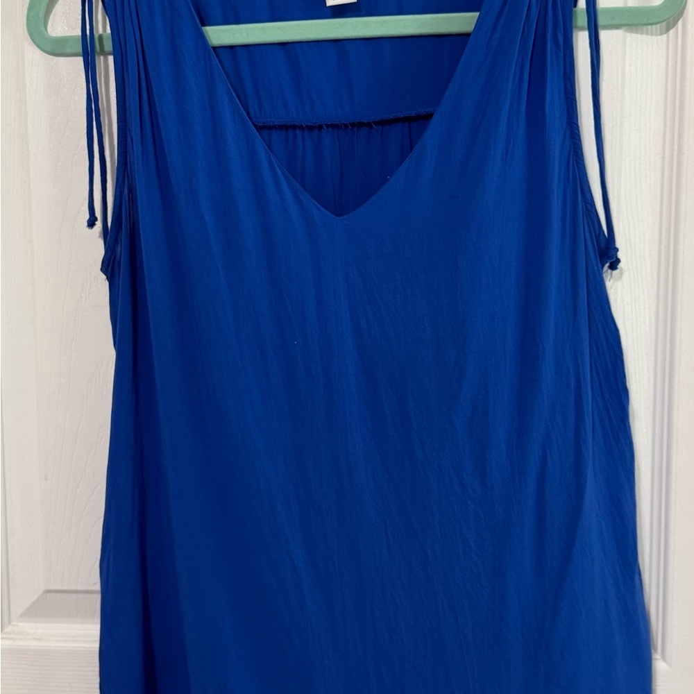 Vibrant Blue Sleeveless Relaxed Tank Top